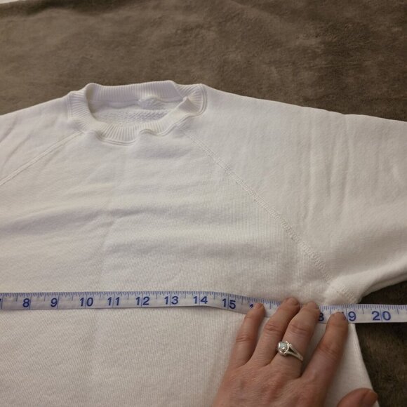 AG Adriano Goldschmied White Short Sleeve Sweatshirt Top Small Made in USA - Picture 8 of 11